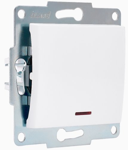 Выключатель с подсветкой без рамки Lezard Karina 1-кл. белый  картинка